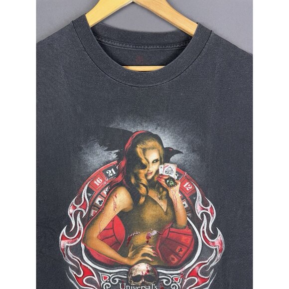 Vintage Y2K Universal Studios Halloween Horror Nights Poker Gamble Game 2XL Art - Picture 3 of 7